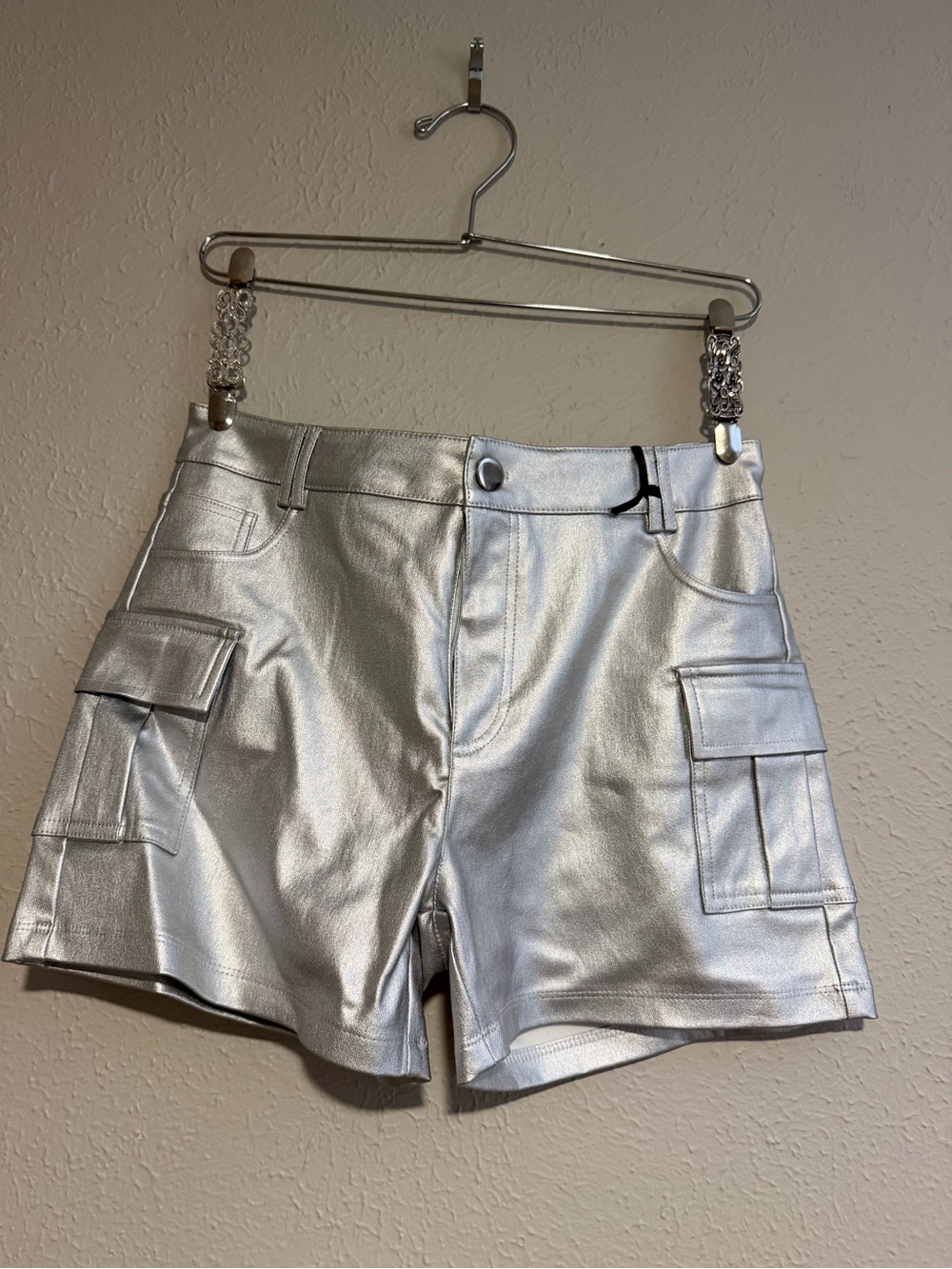 Windsor Silver Metallic Cargo Shorts